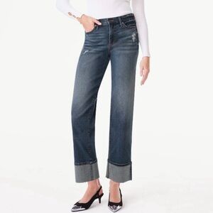 SCOOP NYC Benton Cuffed Distressed Ankle Jeans 8R